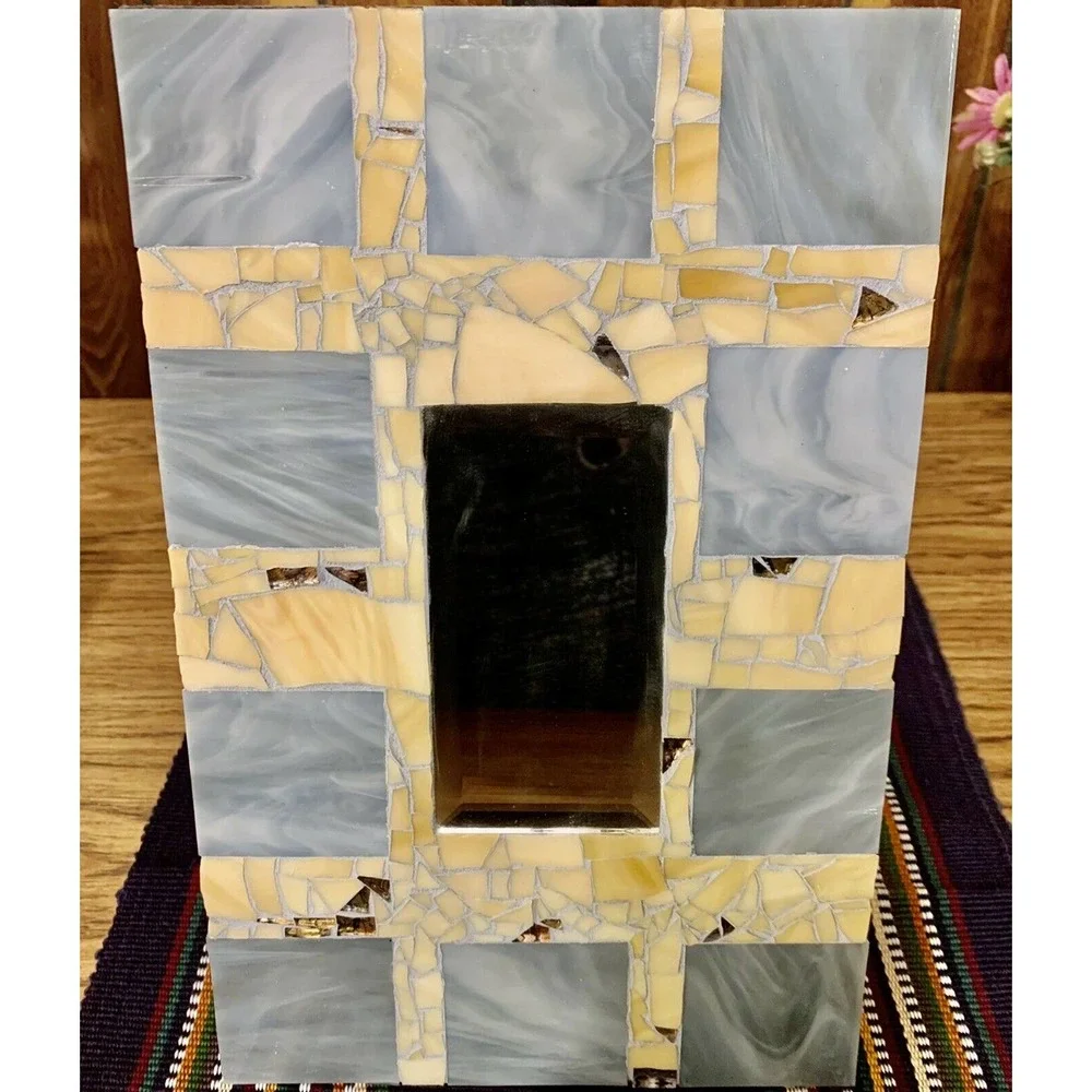 Mosaic Tile Decorative Rectangular Wall Mirror 12” x 7”